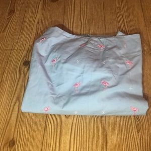 Baby Blue Flamingo Capris